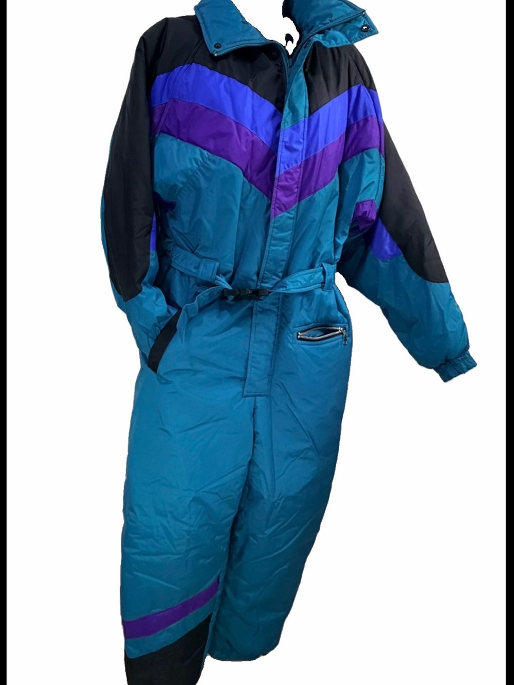 Vintage Apparatus Teal Colorblock Women’s Ski Jumpsuit
